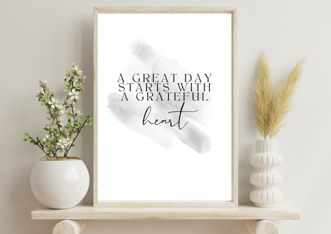 A Great Day Starts With a Grateful Heart | Print Only - Auxano Life