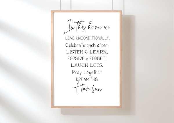 Hobby Lobby style in this family we love print poster