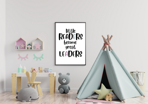 Little Readers Become Great Leaders | Growth Mindset | Kids Decor Print - Auxano Life