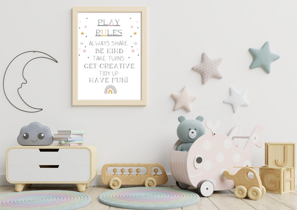 Play Rules | Kids Decor Print - Auxano Life