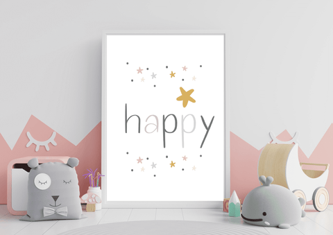 Happy | Kids Decor Print - Auxano Life