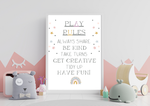 Play Rules | Kids Decor Print - Auxano Life