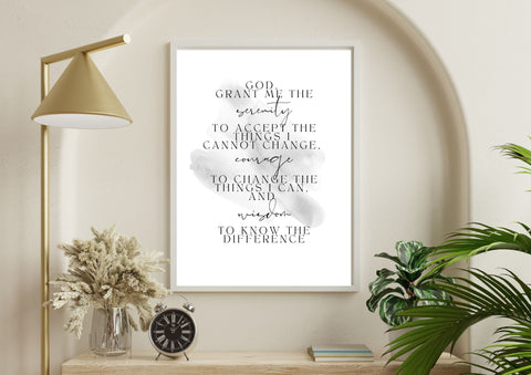 God Grant Me the Serenity Prayer | Print Only (Frame Not Included) - Auxano Life
