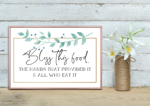 Bless This Food | Decor Print or Canvas - Auxano Life