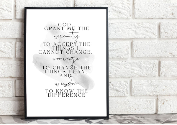God Grant Me the Serenity Prayer | Print Only (Frame Not Included) - Auxano Life
