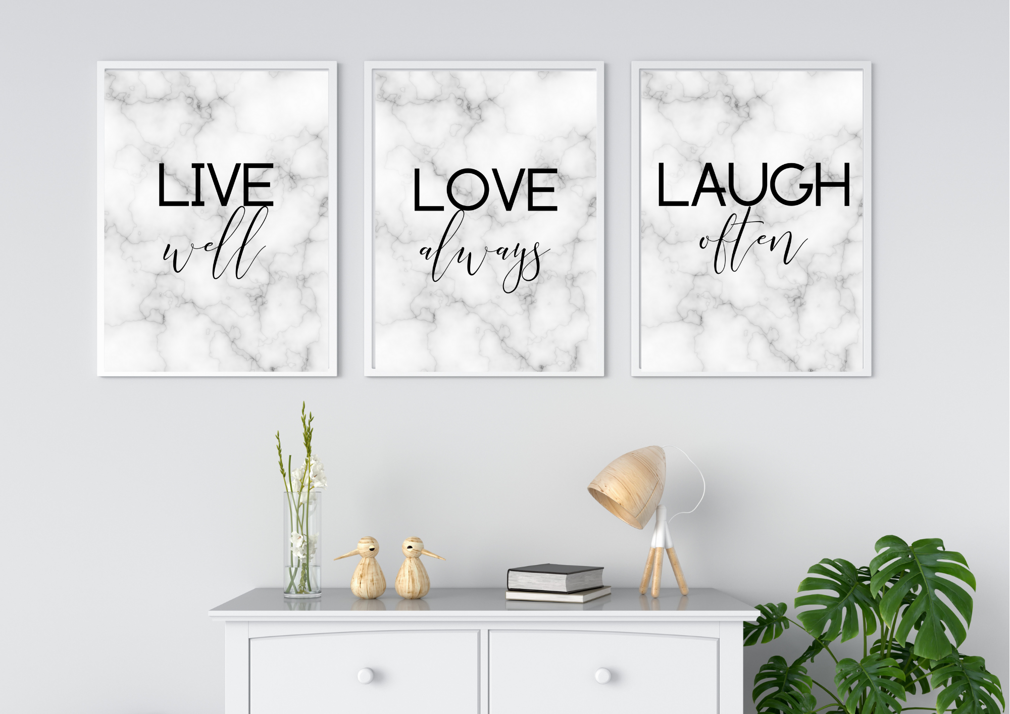 Live Love Laugh | Decor Print Trio Set, Gallery Wall Art - Auxano Life